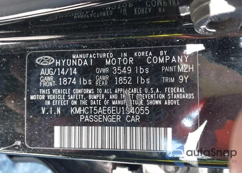 2014 Hyundai Accent Gs из США, поврежденный, VIN KMHCT5AE6EU194055